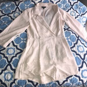 Cream with blue print topshop romper